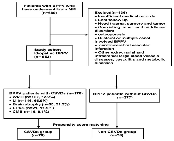 The influence of cerebral small vessel diseases on the efficacy of  repositioning therapy and prognosis of benign paroxysmal positional vertigo