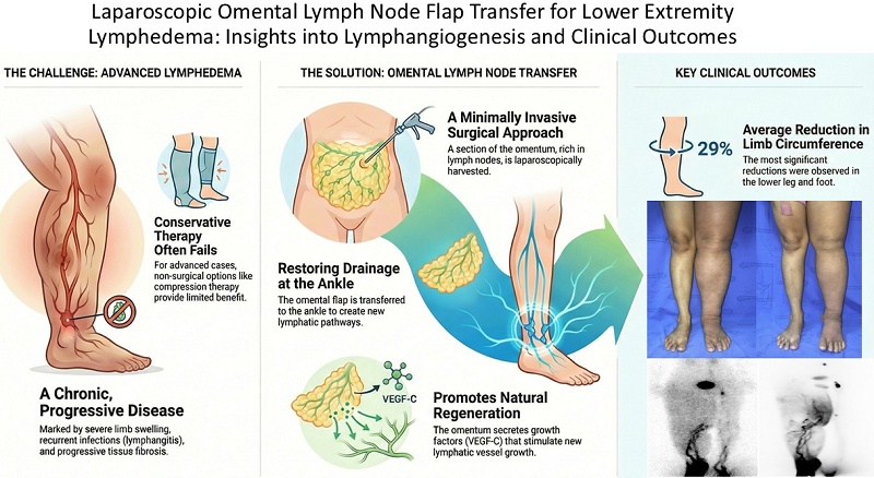 Laparoscopic Omental Lymph Node Flap Transfer for Lower Extremity